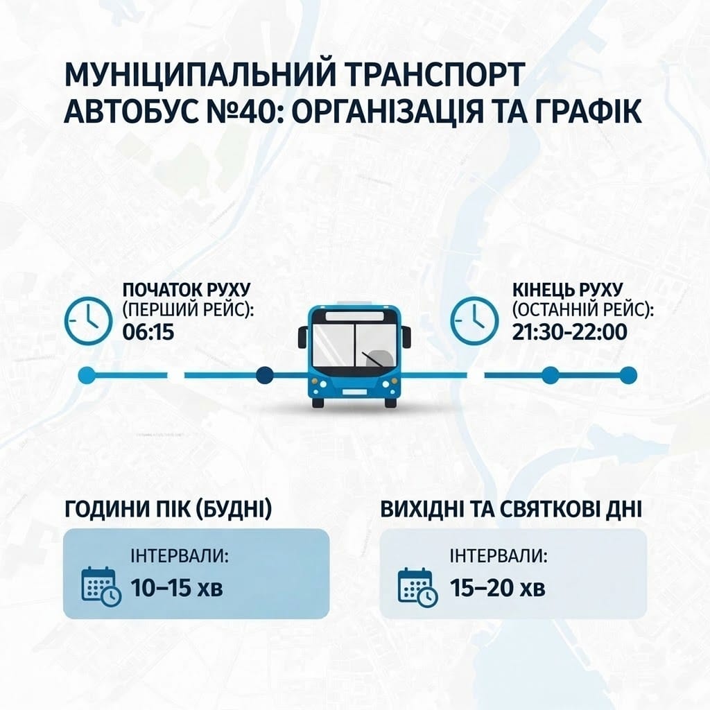 Розклад руху автобуса 40 Івано-Франківськ