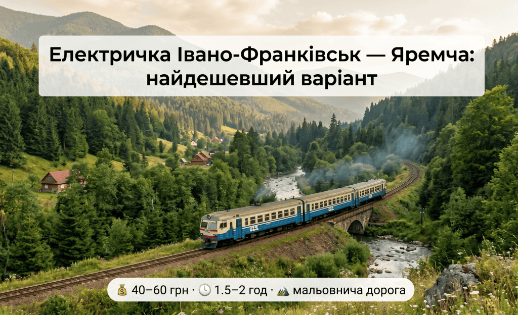 електричка Івано-Франківськ Яремче час в дорозі — потяг Карпати найдешевший варіант ціна