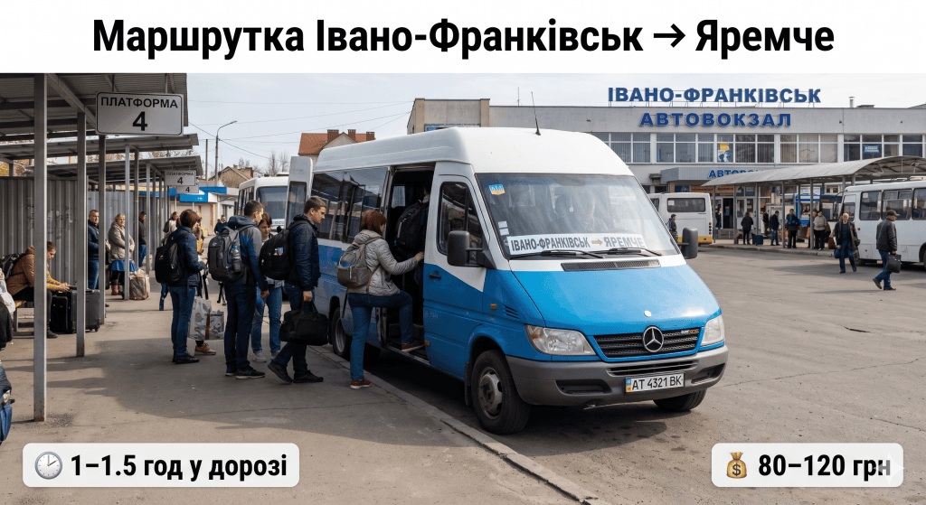 маршрутка до Яремче з Івано-Франківська — автобус розклад ціна час в дорозі транспорт