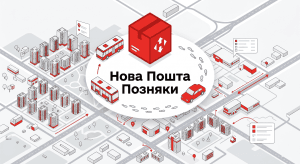 Інфографіка: різні способи дістатися до Нової Пошти на Позняках у місті Київ