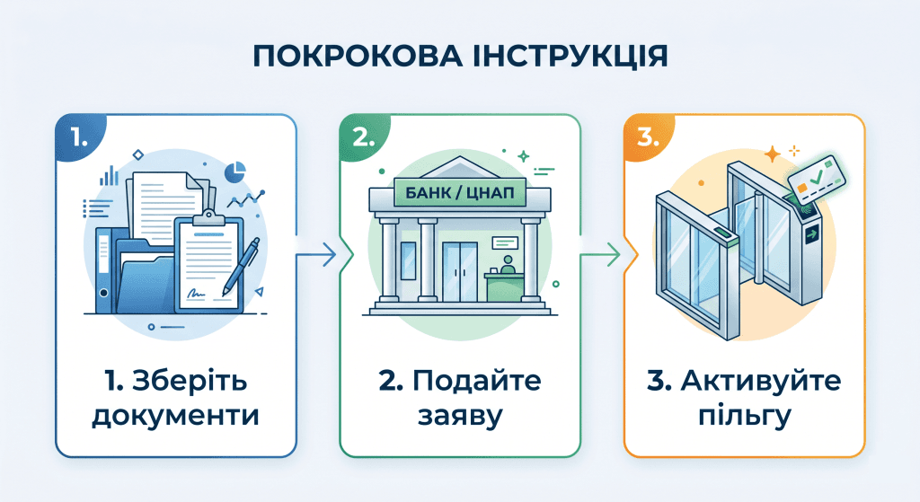 Три кроки для отримання пільгового проїзду в Києві.