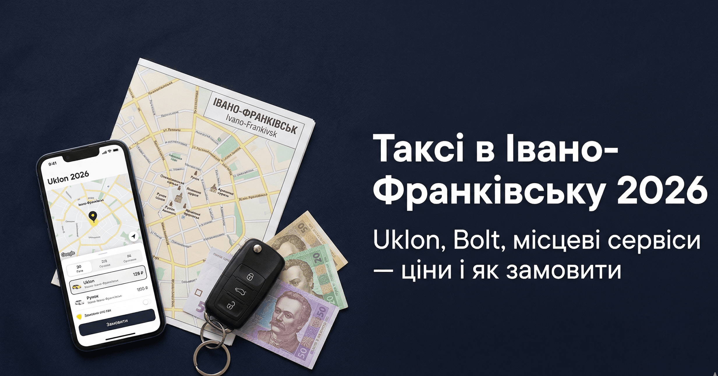 таксі Івано-Франківськ які сервіси працюють 2026 — Uklon Bolt додаток ціни огляд головна