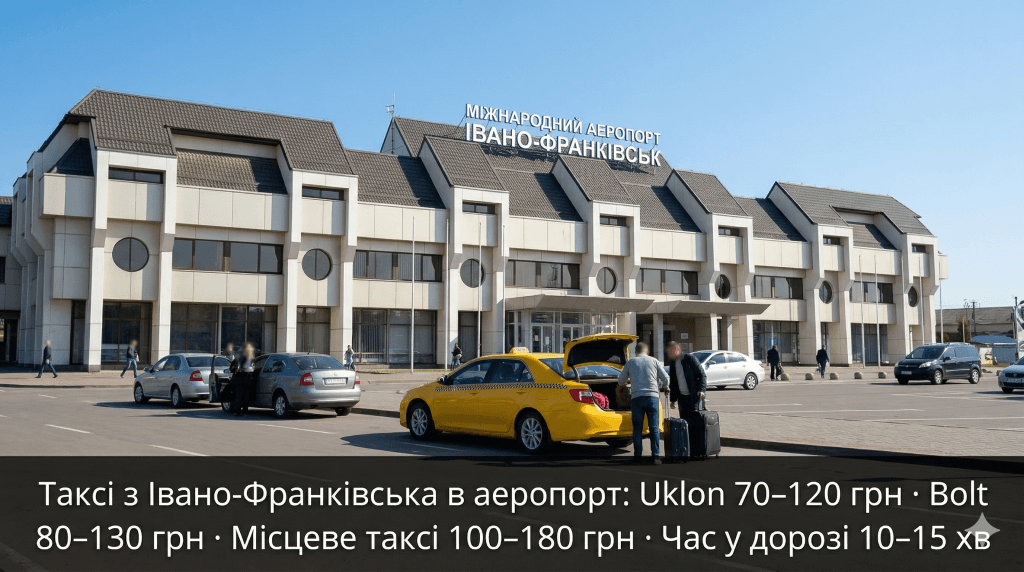таксі з Івано-Франківська в аеропорт ціна 2026 — термінал авто очікування варіанти вартість