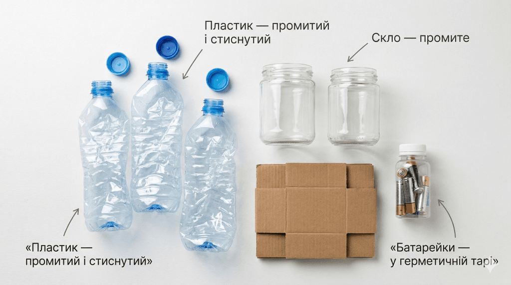як підготувати вторсировину перед здачею — пластик скло батарейки підготовка сортування правила