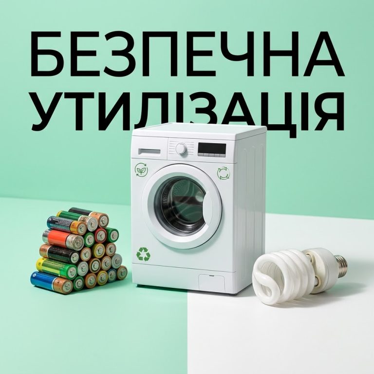 Концепт безпечної утилізації побутової техніки, батарейок та ламп в Україні