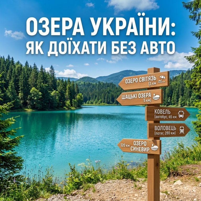 Путівник як доїхати до найпопулярніших озер України громадським транспортом